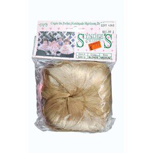 Vintage Syndee's Crafts Heirloom Curly Doll Wig Hair Blonde Medium 52013 Ribbons